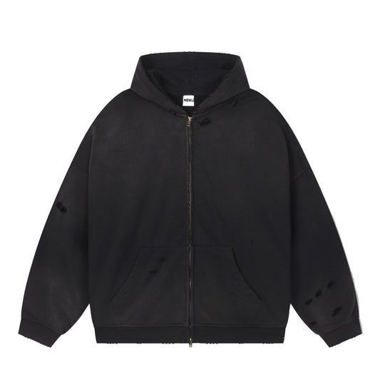 Washed zip hoodie