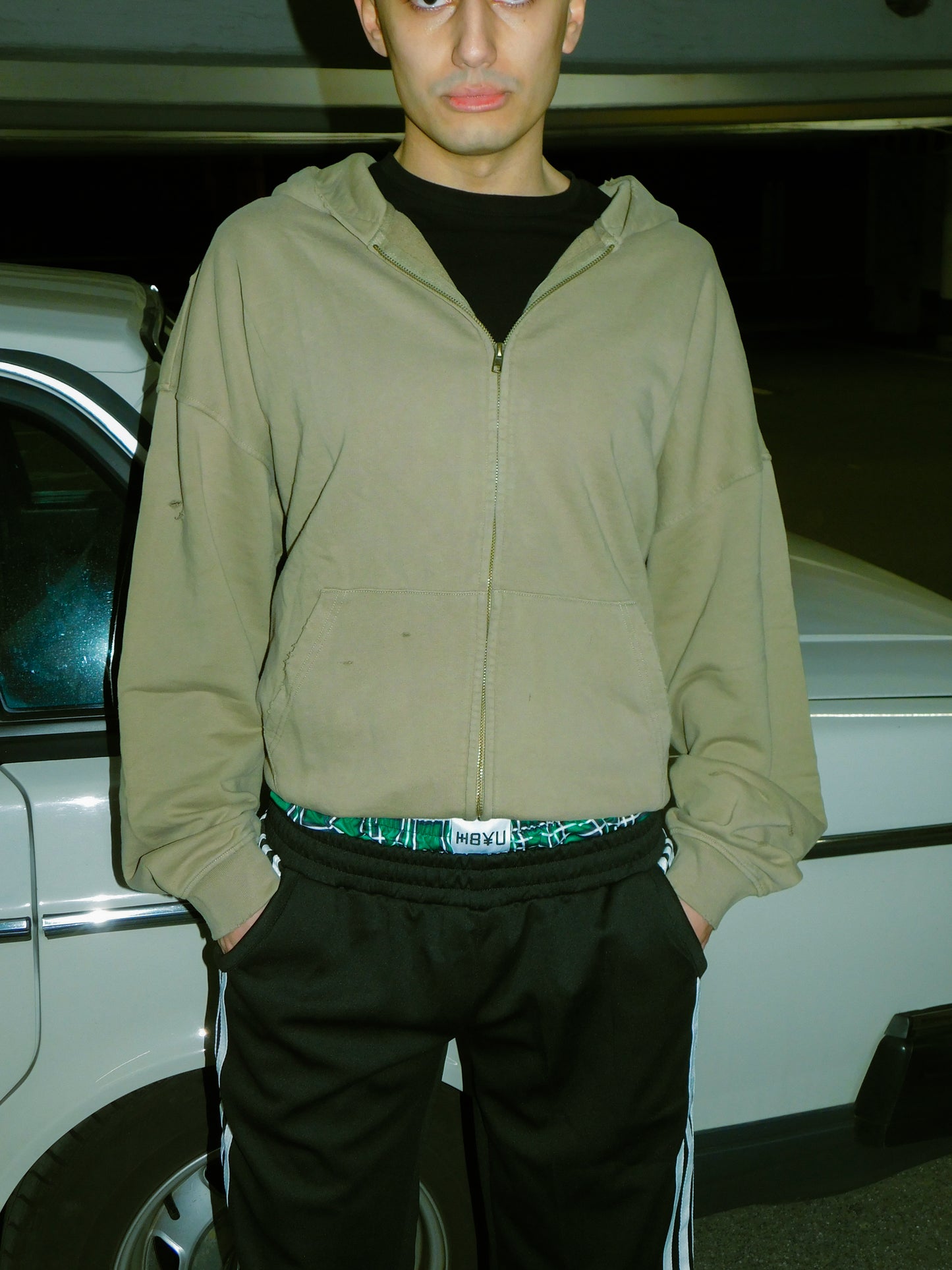 Washed zip hoodie