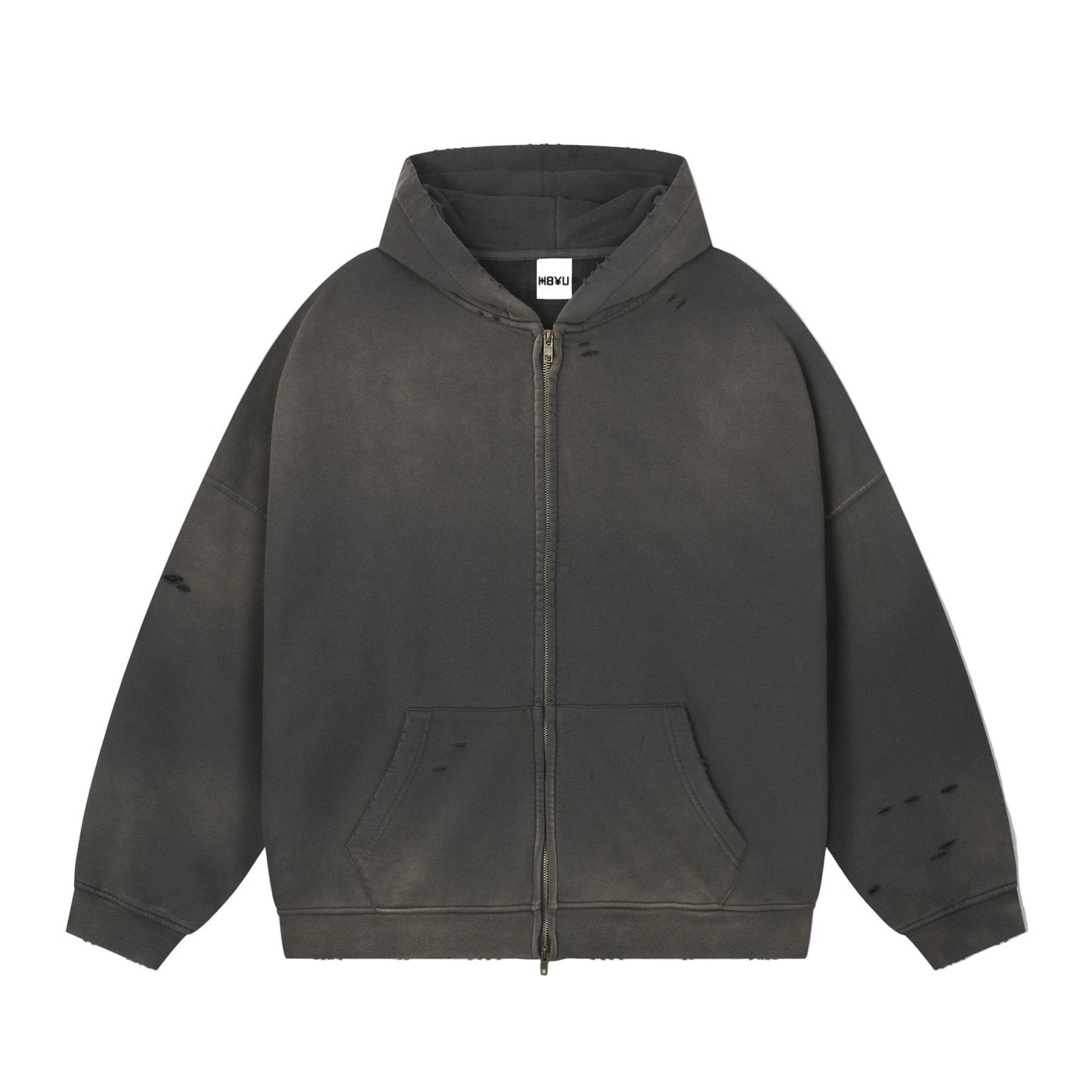 Washed zip hoodie