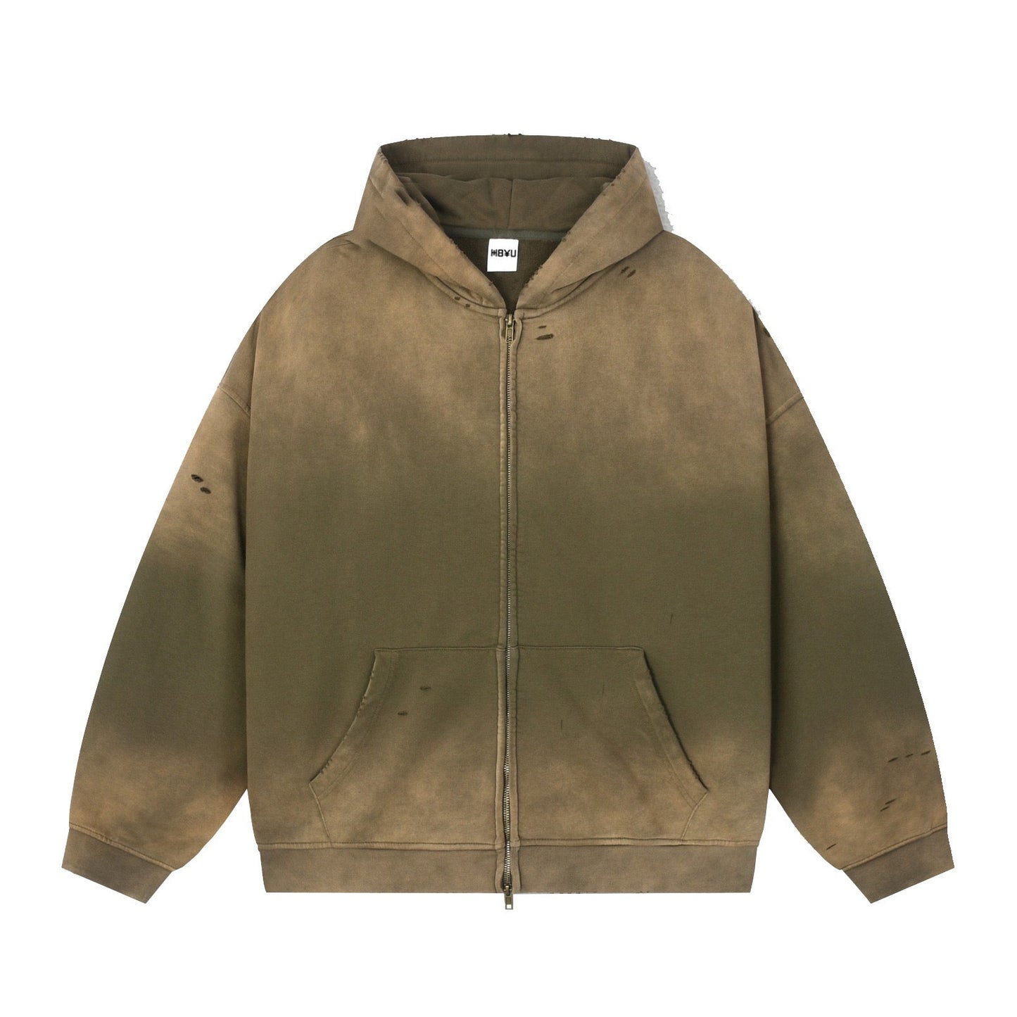 Washed zip hoodie