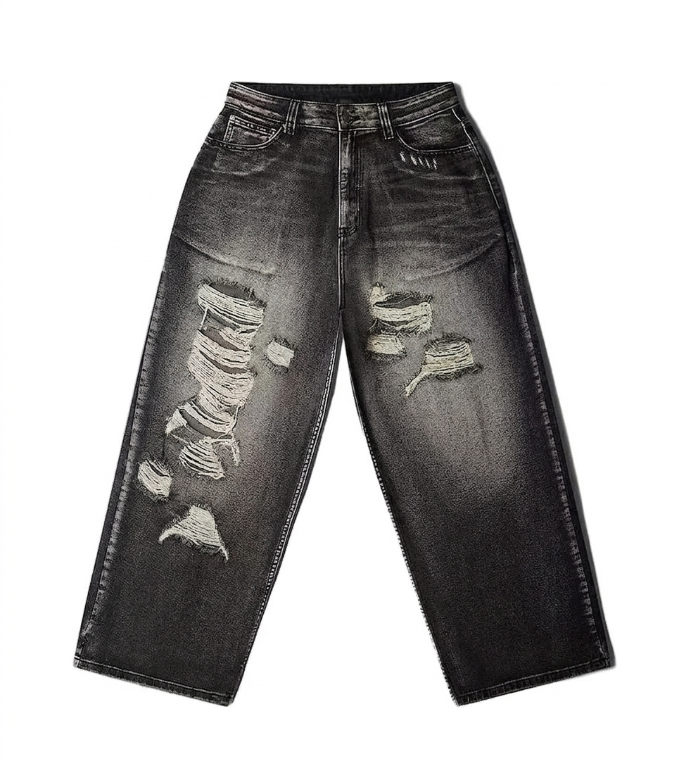 Winged flare denim