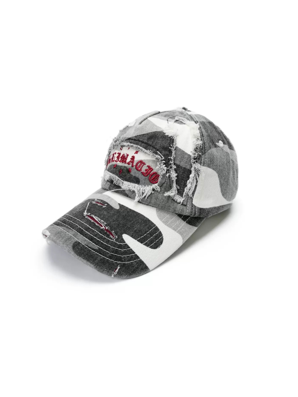 Camo distressed cap