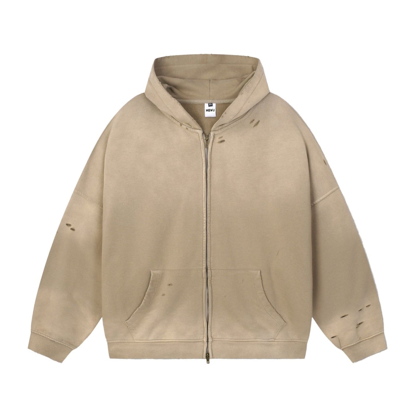 Washed zip hoodie