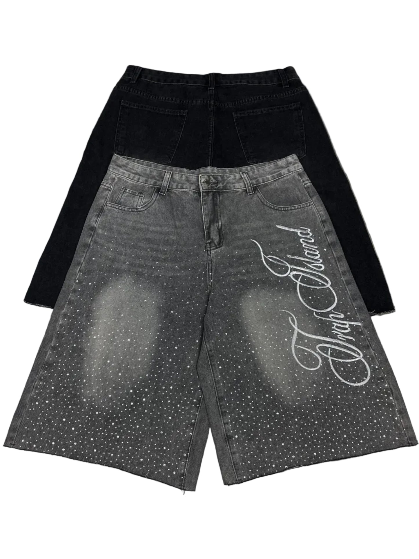 Rhinestone denim short