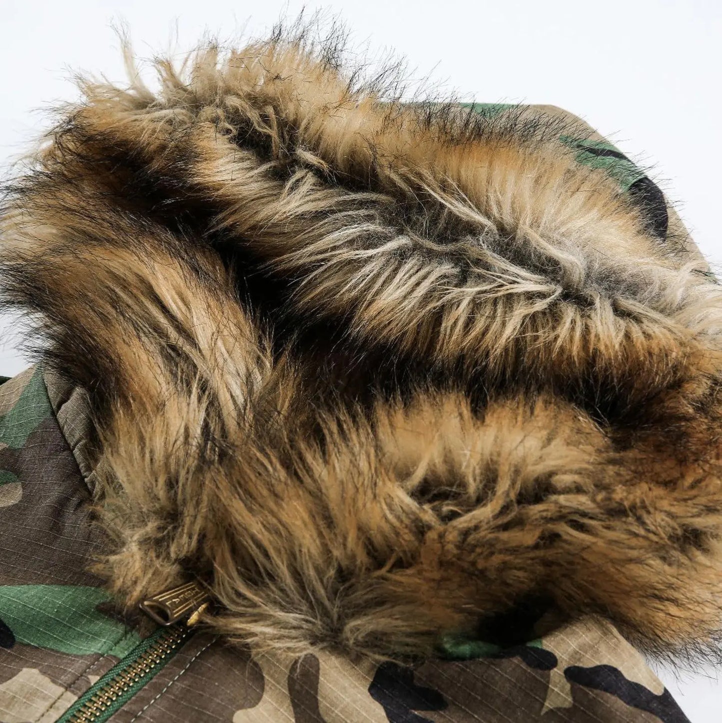 Camo fur bomber