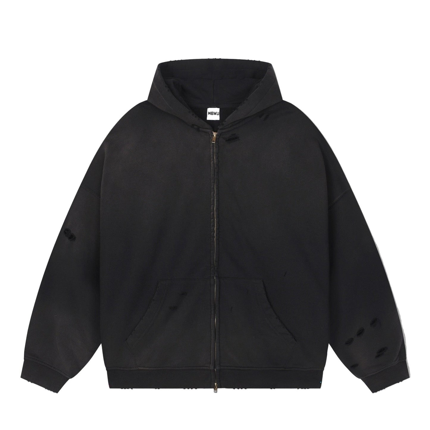 Washed zip hoodie